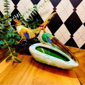 Collectible Birds Pair Ceramic Beswick Pottery Ashtray & Pheasant Figurine